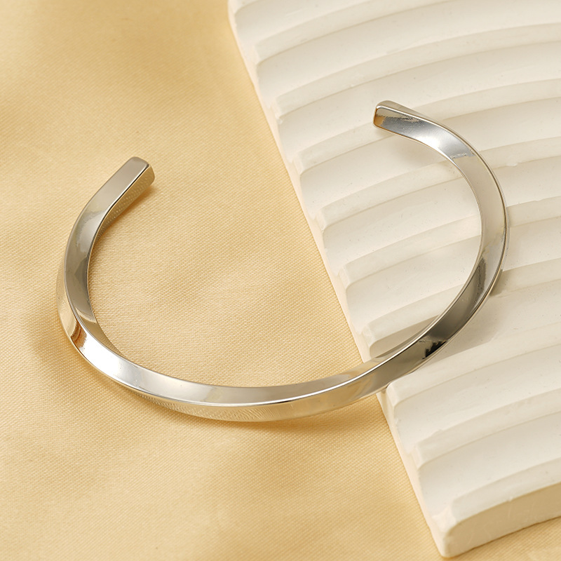 1 Piece Simple Series Simple Stainless Steel  Gold Color Unisex Bangles h5 